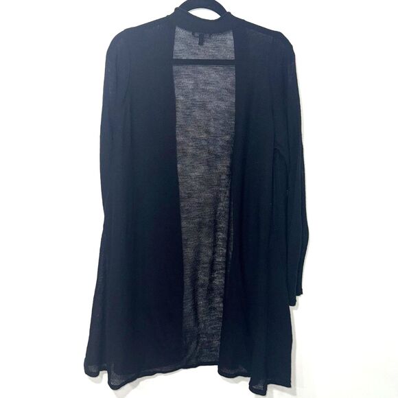 Eileen Fisher 100% Wool Open Front Cardigan - Black XL - Picture 2 of 5